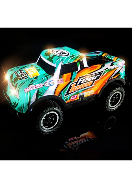 Full Fonksiyon LED Işıklı Gövde 1:24 Off Road Şarjlı Uzaktan Kumandalı Yarış Arabası Turkuaz