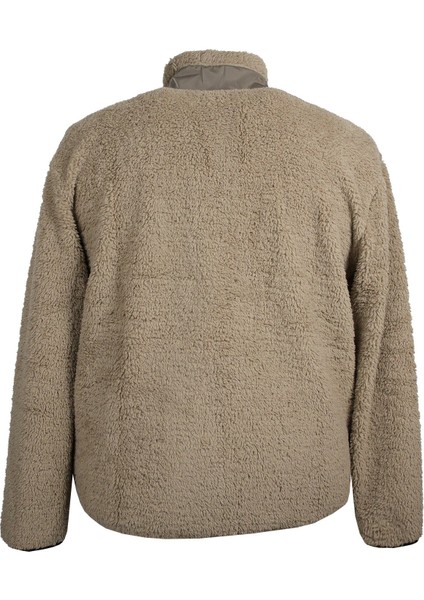 Erkek Büyük Beden Dik Yakalı Pelüş Sweat Bej fırsatları