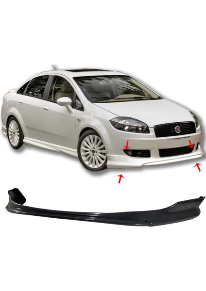 Fiat Linea Makyajsız Ön Ek 2007 2008 2009 2010 2011 2012 Mat Siyah Plastik Ön Karlık