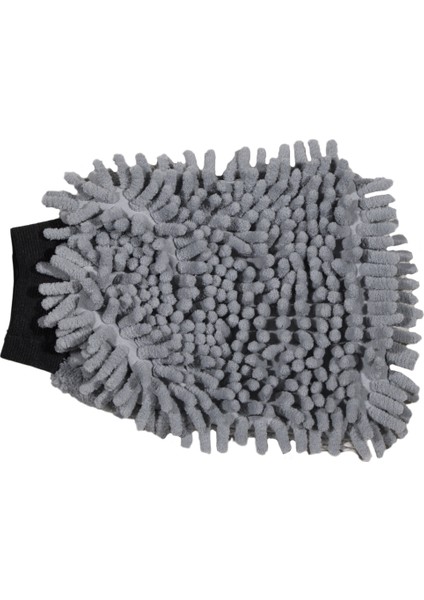 Mikrofiber Araba Araç Oto Yıkama Eldiveni Makarna Şönil Eldiven Gri Oto Detailing