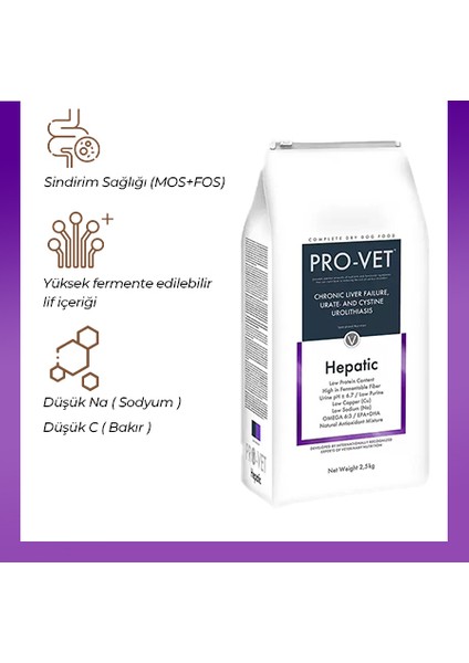 Hepatic Karaciğer Yetmezliği Olan Köpekler Için Veteriner Diyet Köpek Maması 2,5 kg