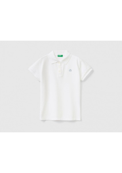 United Colors of Benetton 3WG9C300O Polo Yaka Kız Çocuk T-shirt