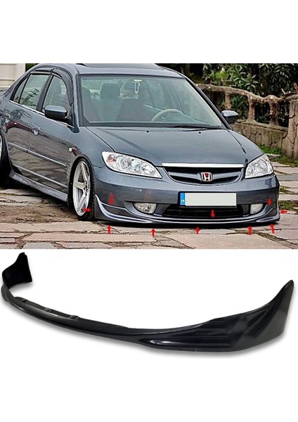 MKG Otomotiv Honda Civic Vtec 2 S2000 Ön Ek 2004 2005 2006 Mat Siyah Plastik Ön Karlık