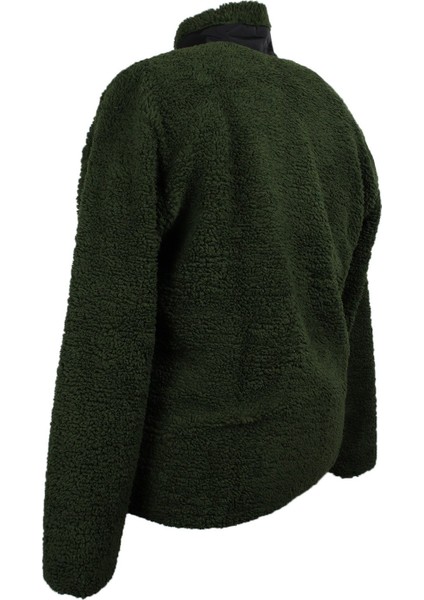 Erkek Büyük Beden Dik Yakalı Peluş Sweat Haki Yeşil modelleri