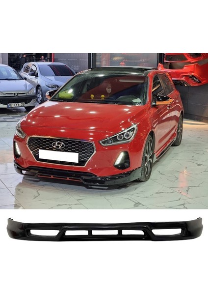 Hyundai I30 Makyajlı Ön Ek 2017 ve Üzeri Mat Siyah Plastik Ön Karlık