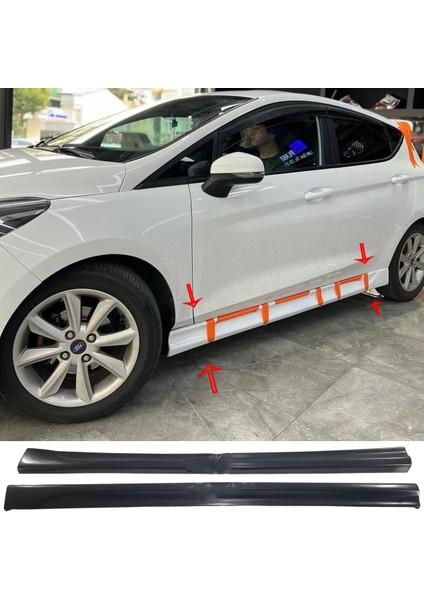 Ford Fiesta 2018 ve Üzeri Yan Marşpiyel Seti Mat Siyah Plastik 2 Adet