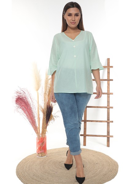%100 Cotton Büyük Beden Bluz