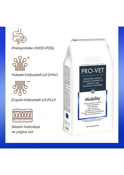 Pro-Vet® Mobility Eklem Sağlığı Destekleyici Veteriner Diyet Köpek Maması 2,5 kg