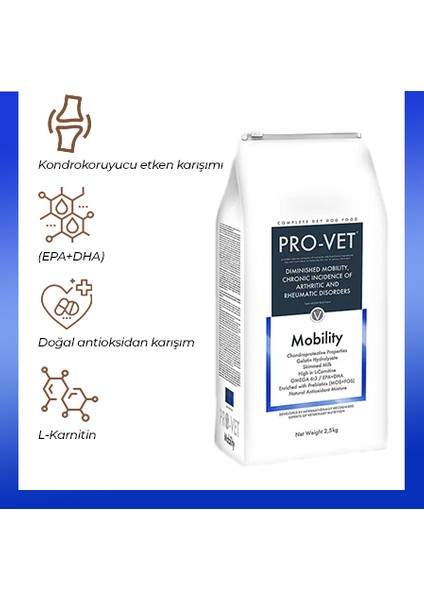 Pro-Vet® Mobility Eklem Sağlığı Destekleyici Veteriner Diyet Köpek Maması 2,5 kg