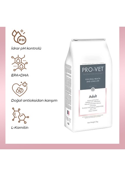 Pro-Vet® Adult Yetişkin Kısırlaştırılmış Veteriner Kuru Kedi Maması 3 kg