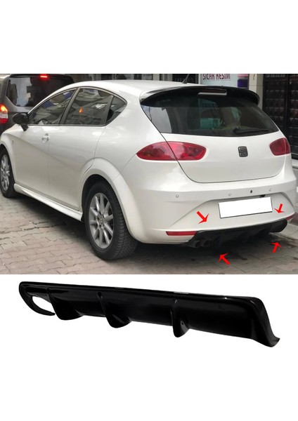 Seat Leon Mk2.5 Difüzör Parlak Siyah 2009 2010 2011 2012 Makyajlı Kasa Plastik Difizör