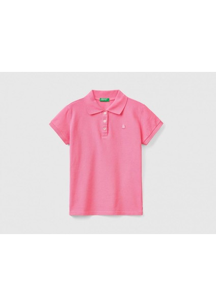 United Colors of Benetton 3WG9C300O Polo Yaka Kız Çocuk T-shirt