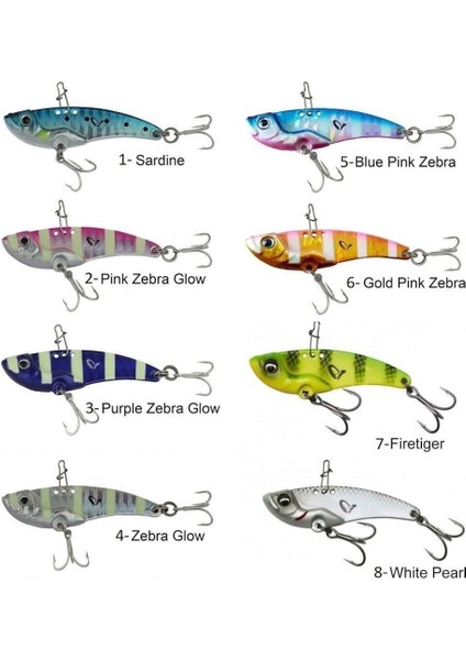 3D Minnow Metal Vib Blade Vibrasyon Jig 8.5gr 4.5 cm