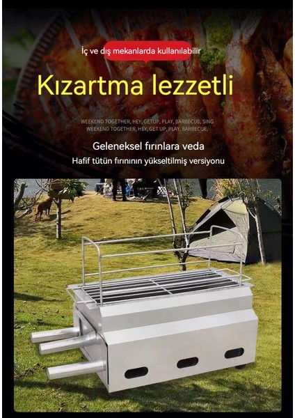 Zibo Barbekü Fırını Dumansız Fırın Açık Ev Çin Kömürü Kalınlaşmış Paslanmaz Çelik Barbekü Izgarası (Yurt Dışından)