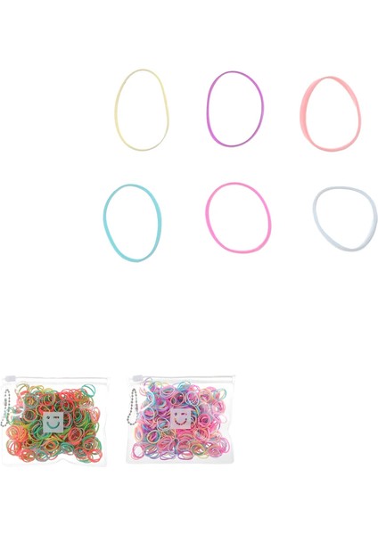 Şeffaf Taşıma Çantalı Minik Saç Lastiği - Renkli (500 Adet)