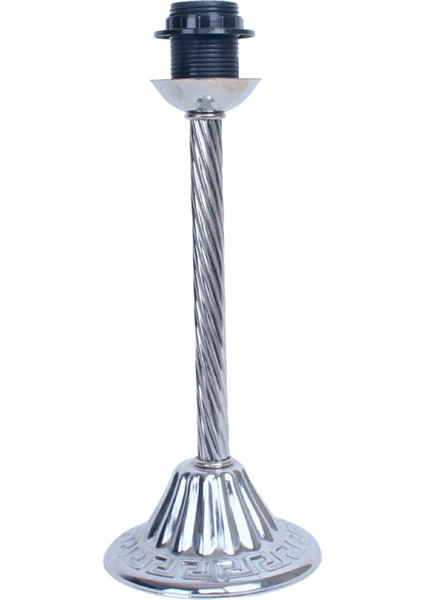 Gümüş Metal Ayak Kahverengi Abajur Vintage Salaon ve Yatak Odası ABD04285 modelleri