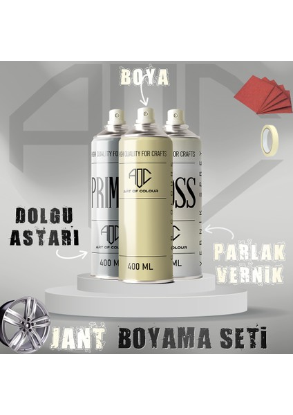 Sprey Jant Boyası-Dolgu Astarı-Vernik Jant Boyama Seti
