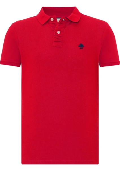 Routefield Partisan Polo  Kırmızı Erkek T-shirt RFPARTISAN23-BORDO