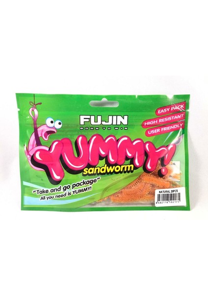 Fujın Yummy Sandworm 7cm Lrf Silikonu Uv Fire Tiger