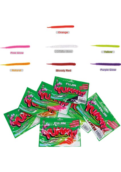 Fujın Yummy Sandworm 7cm Lrf Silikonu Uv Fire Tiger fiyatları