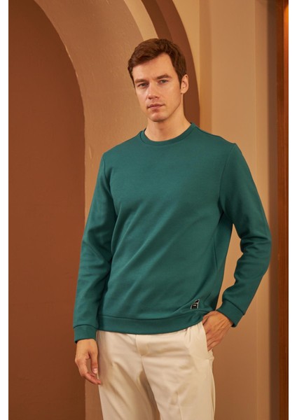 Erkek Comfort Fit Basic Düz Sweatshirt Petrol MARS26 fırsatları