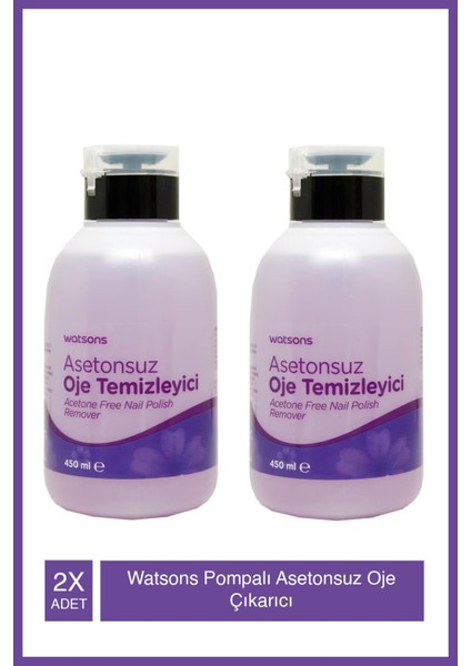 Pompalı Asetonsuz Oje Çıkarıcı 450 Ml X2 Adet