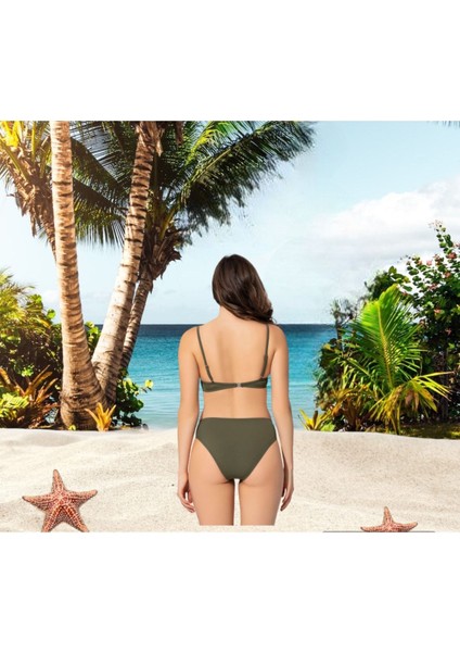 Ince Askılı Balenli Fiyonklu Bikini Takımı fiyatları