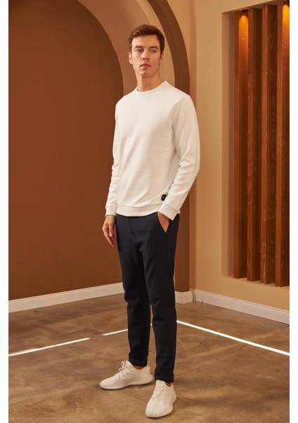 Erkek Comfort Fit Basic Düz Sweatshirt Ekru MARS26 fiyatları