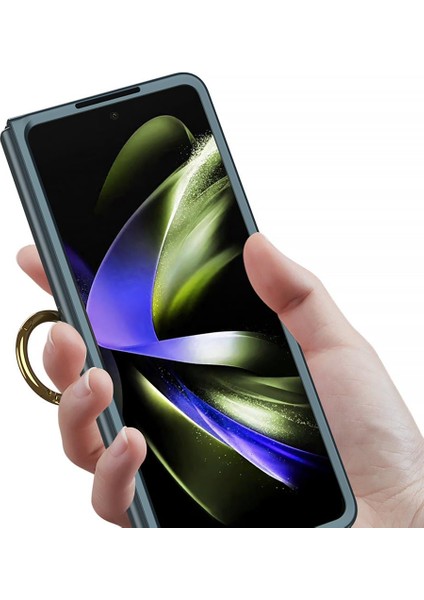 Samsung Galaxy Z Fold 5 Yüzüklü Kılıf Premium Kapak Kamera Korumalı Tam Uyumlu Mat ve Ince Tasarım