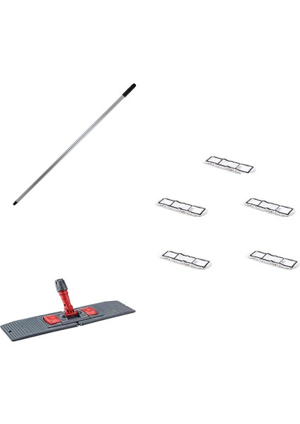 Tablet Palet Nemli Yedek Mop Takımı Seti - 5 Ad 80 Cm. Nemli Mop + Katlanır Aparat + Metal Sap