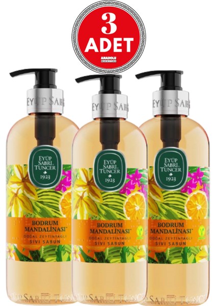 Bodrum Mandalinası Doğal Zeytinyağlı Sıvı Sabun 500 ml x 3 Adet