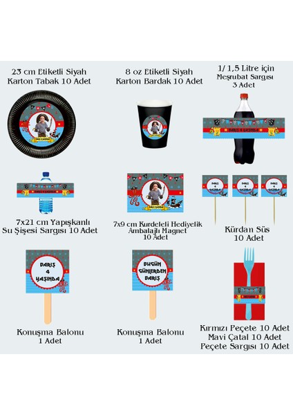 Korsan Temalı Kişiye Özel Doğum Günü Seti 10 KIŞILIK-131 Parça Dev Set modelleri