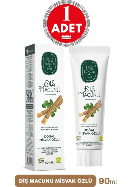 Diş Macunu Misvak Özlü 90 ml