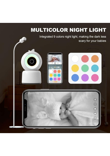 3mp Hd Akıllı Bebek Monitörü, Kameralı ve Ses Paketli fırsatları