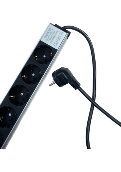 6'lı 1,5 Metre Kablolu Grup Priz Aluminyum Gövde 16A 250V 4000W