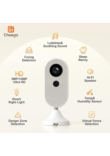 Akıllı Bebek Monitörü Wifi-Cca3-W- Duvar Montajı