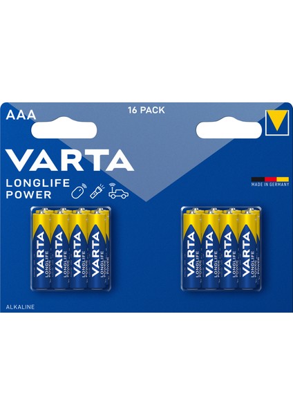 Longlife Power AAA Alkalin kalem pil 16'lI paket
