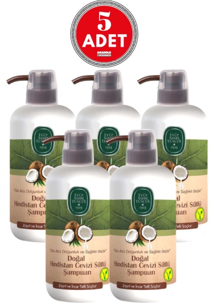 Doğal Zeytinyağlı Şampuan 600 ml x 5 Adet