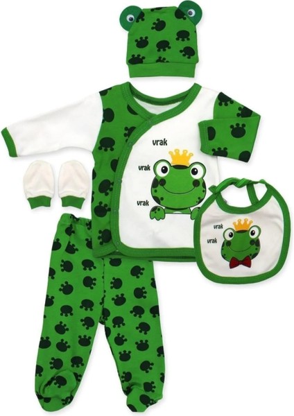 Kurbağalı Unisex 5li Set Hastane Çıkışı