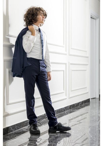 Smokin Ceket Gömlek Pantolon Papyonlu 4'lü Çocuk Genç Takım Elbise Mezuniyet Balo Bayramlık Düğün Damatlık Seti NX-5033 modelleri