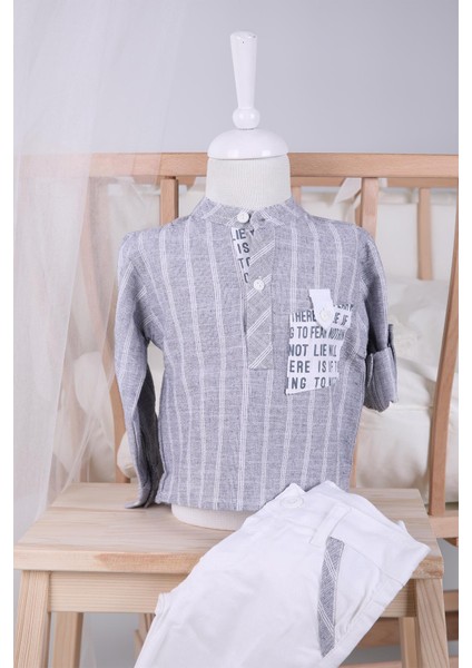 Babyhola Hakim Yaka Gömlek Kot Pantolon Erkek Bebek Çocuk Alt Üst Spor Takım Elbise 2143 fiyatları