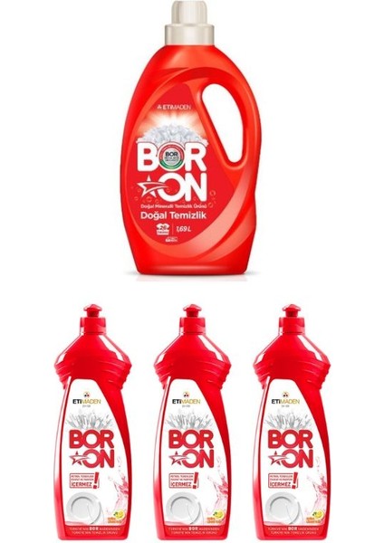 Sıvı Çamaşır Temizlik 1,69 Lt Renkliler + 3 Sıvı Elde Bulaşık 650ML
