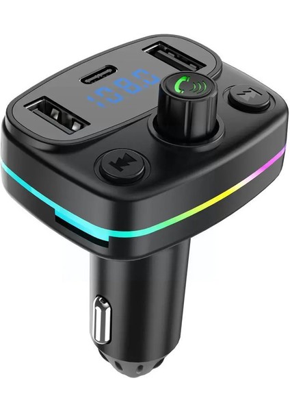 M44 Fm Handsfree Bluetooth Modülatör Mp3 Player Type-C Çıkışlı Araç Şarj Aleti