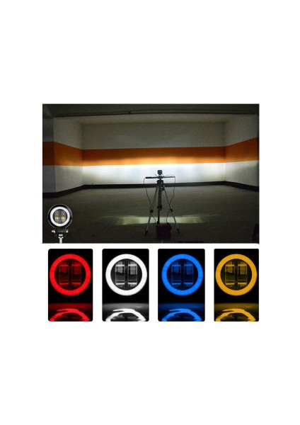 Offroad ve Motosiklet Yuvarkalk LED Sis Farı 2 Adet Angel 23CM (Sarı Beyaz Kırmızı Mavi ) modelleri