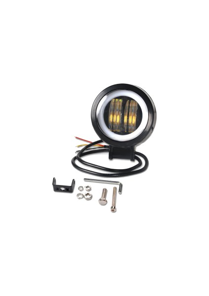 Offroad ve Motosiklet Yuvarkalk LED Sis Farı 2 Adet Angel 23CM (Sarı Beyaz Kırmızı Mavi ) fırsatları