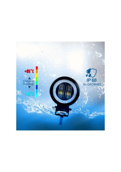 Offroad ve Motosiklet Yuvarkalk LED Sis Farı 2 Adet Angel 23CM (Sarı Beyaz Kırmızı Mavi ) indirimleri