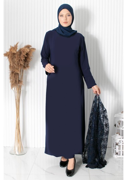 Dantelli Pul Payet Detay Abiye Lacivert MDA2311 modelleri