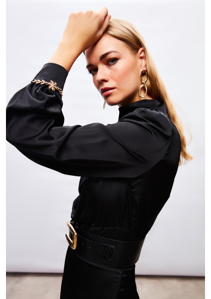 Kol Aksesuar Detaylı Bluz - Siyah fiyatları