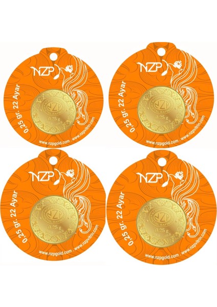 0.25 Gram 22 Ayar Altın - 4 Adet