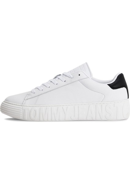 Tommy Jeans Leather Outs Beyaz Erkek Sneaker